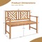 Costway Patio Acacia Wood 2-Person Slatted Bench Outdoor Loveseat Chair Garden Natural